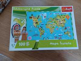 puzzle Mapa Świata 100 sztuk