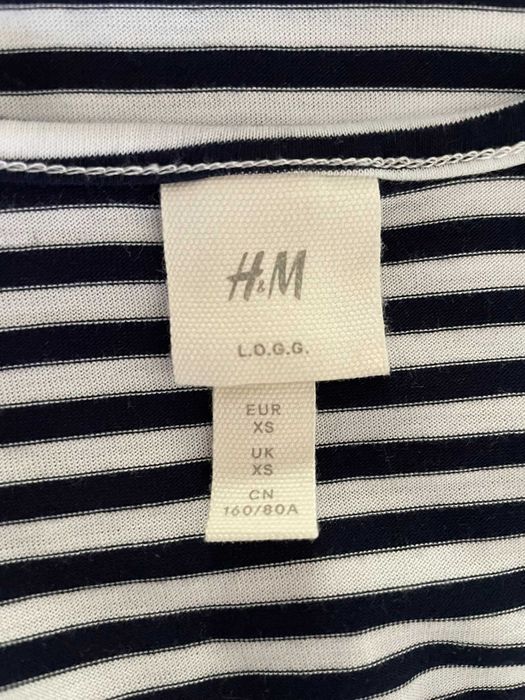 Bluzka H&M (biało-granatowa, XS)