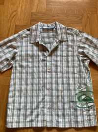Koszula na zatrzaski w biało- zieloną kratkę Quiksilver rozmiar 8