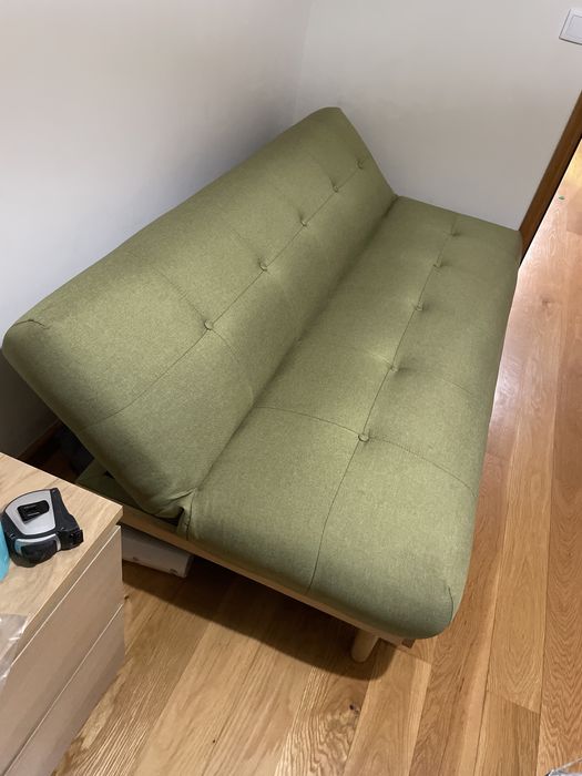 Sofá cama verde como novo