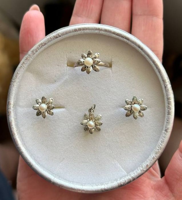 Винтажный серебряный набор