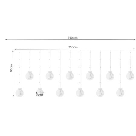 Kurtyna Świetlna Kule Lampki Choinkowe LED