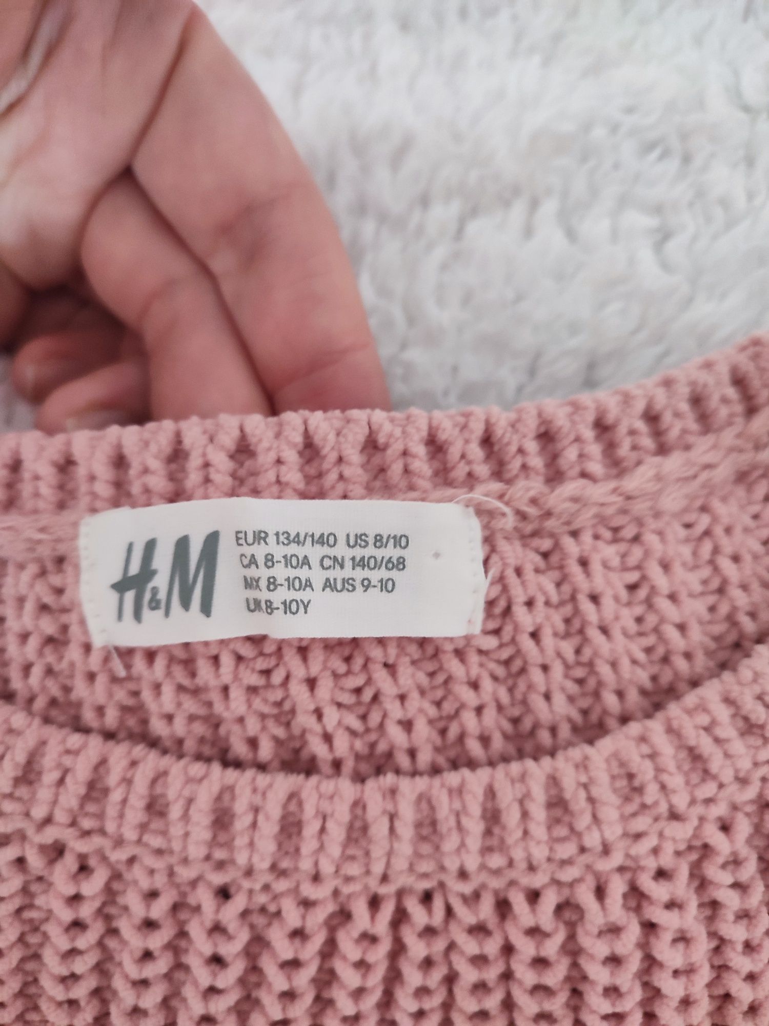 Стильний трендовий светр H&M, светр оверсайз у велику в'язку на 8-10 р