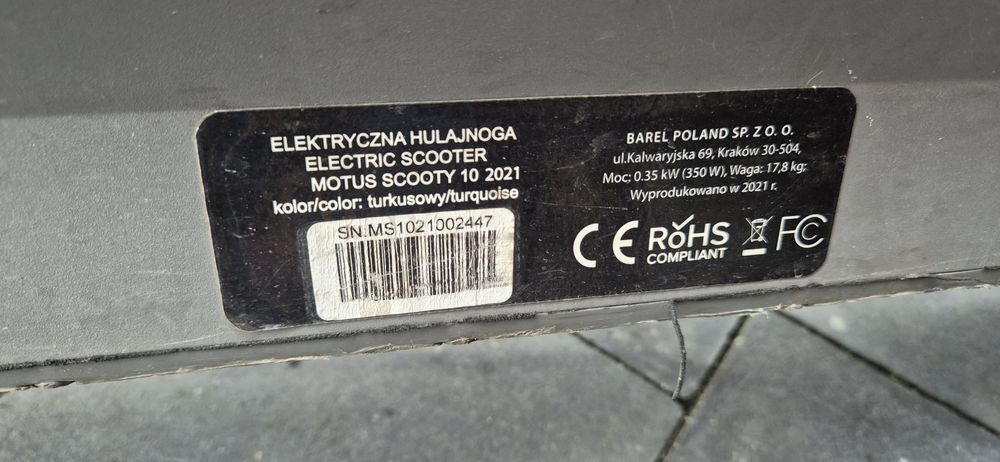 Sprzedam hulajnogę Motus scooty 10