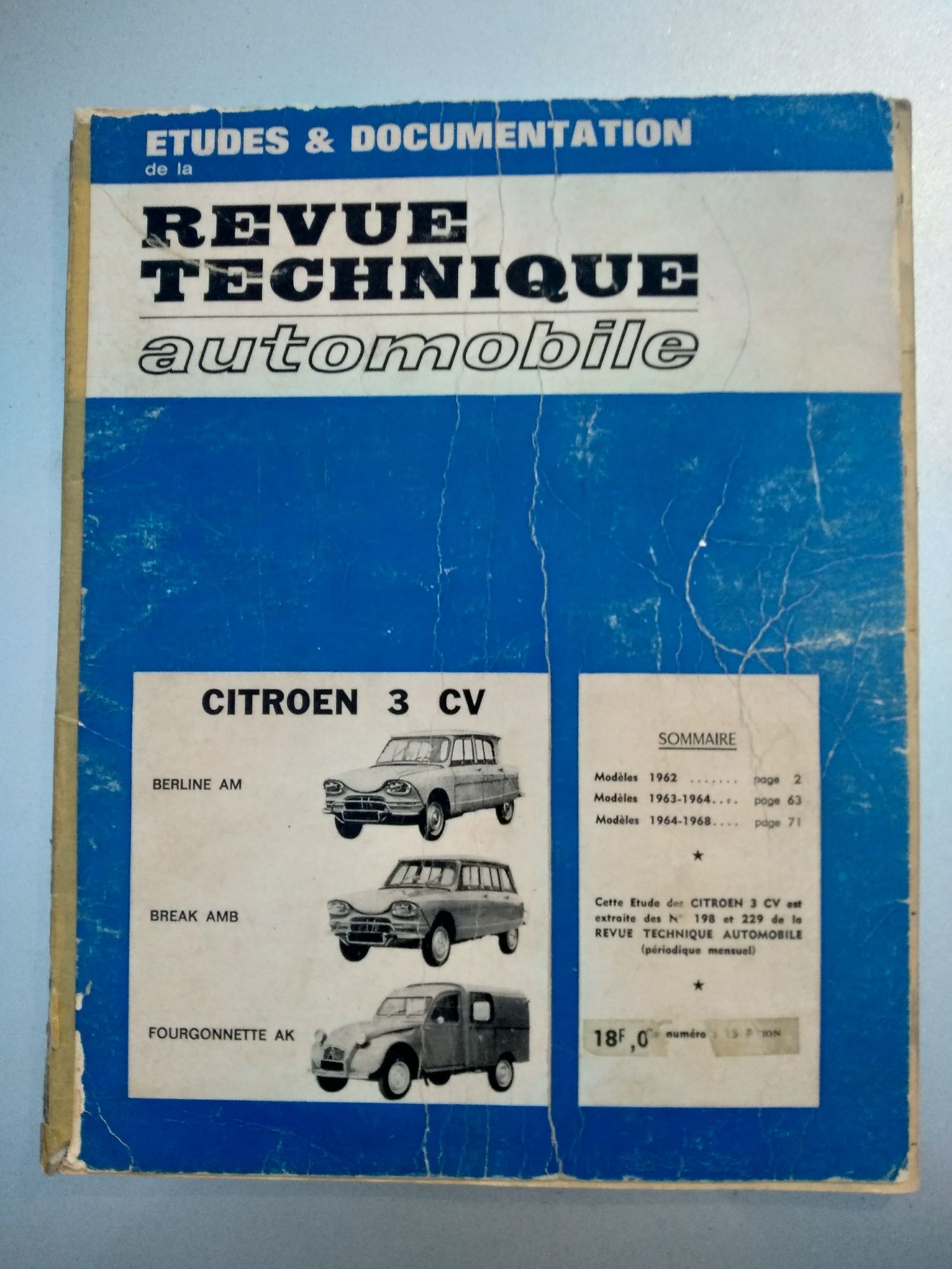 Livro de mecânica do automóvel Citroen 3 CV