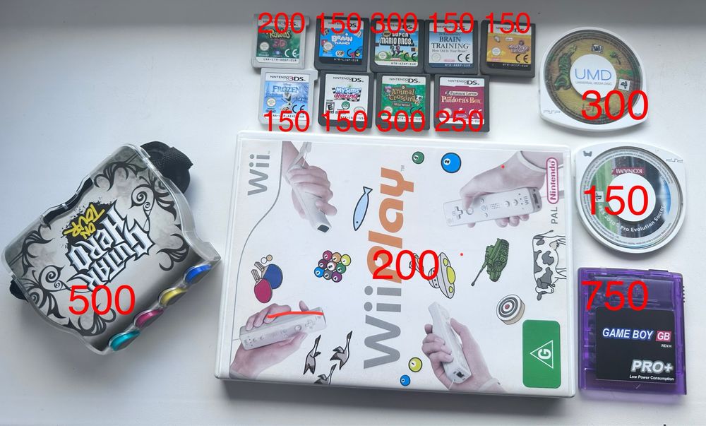 Ігри та аксессуари для Nintendo DS/3DS/Gameboy/Wii/PSP