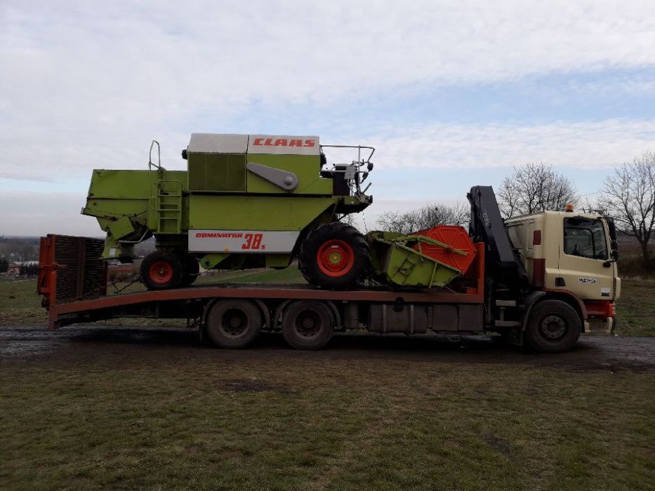 Transport maszyn budowlanych, kontenerów - laweta z HDS