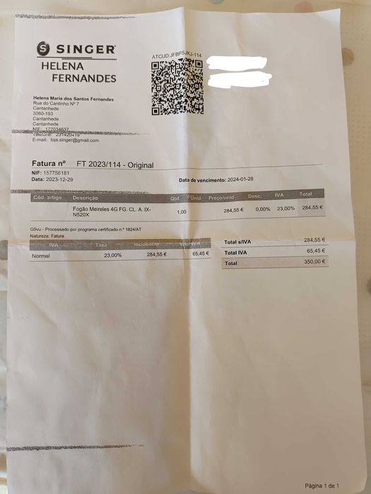 Fogão Gás Botija Meireles N520X