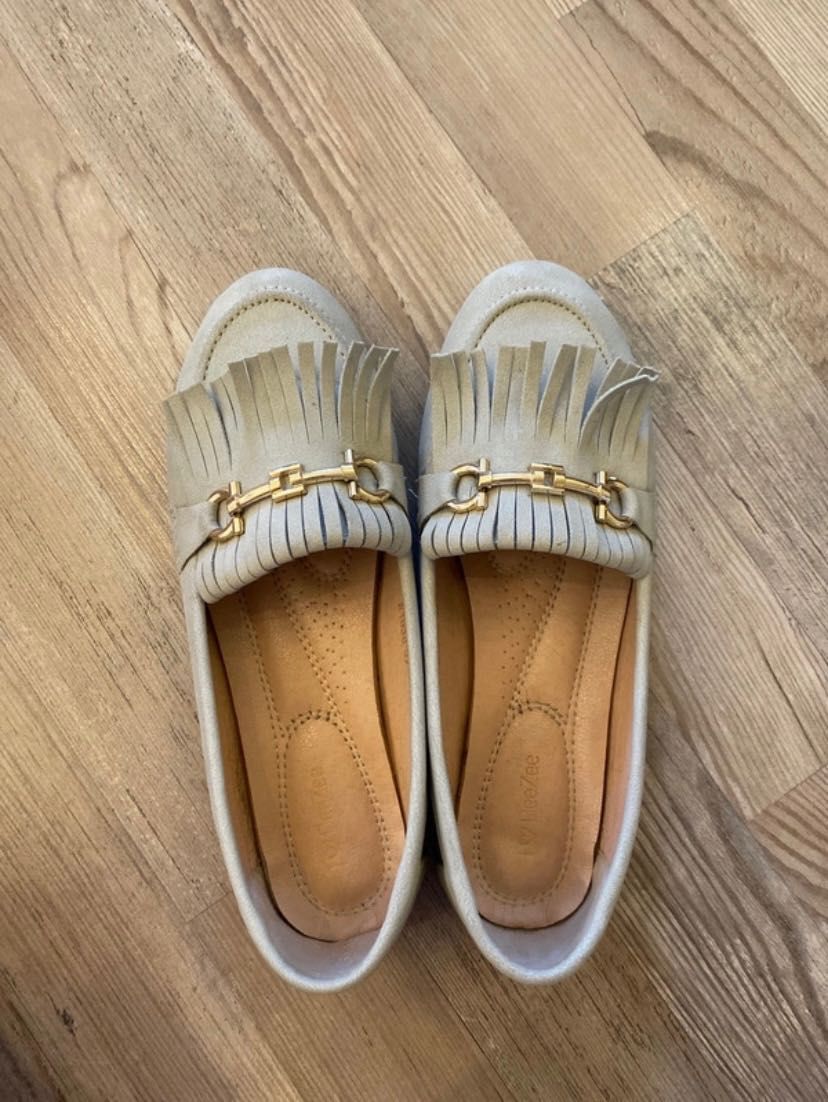szare mokasyny/półbuty DeeZee, buty na wiosnę, buty na lato