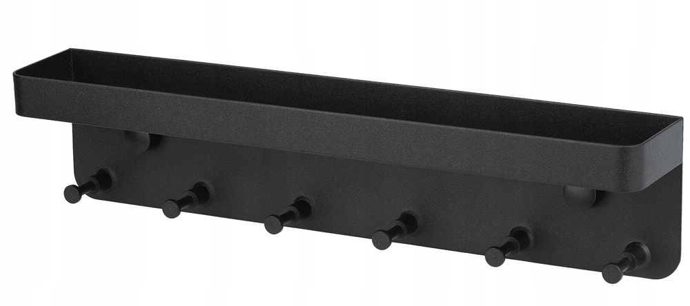 Ścienny uchwyt na klucze wieszak na ubrania półka 6 haczyk metal loft