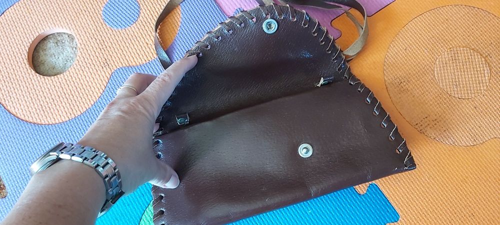 Torebka damska męska skórzana prl vintage