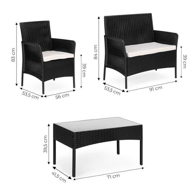 NOWY ZESTAW Meble Ogrodowe Technorattan 4-OS z Poduszkami Sofa Stolik