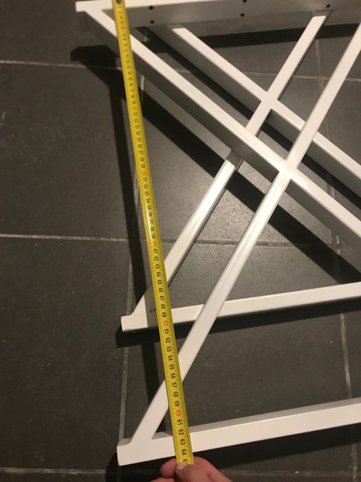 Nogi metalowe krzyżak białe 64x53 do konsoli/ toaletki /stołu - 2 szt