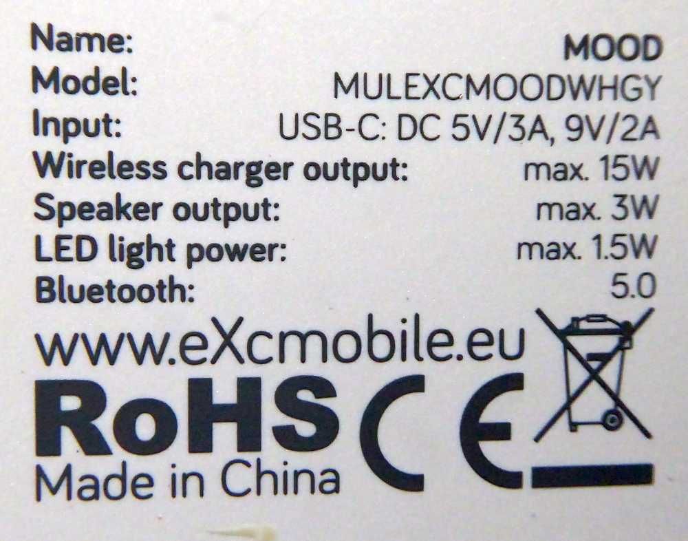 Ładowarka, lampka i głośnik bluetooth w jednym. Urządzenie EXC MOOD