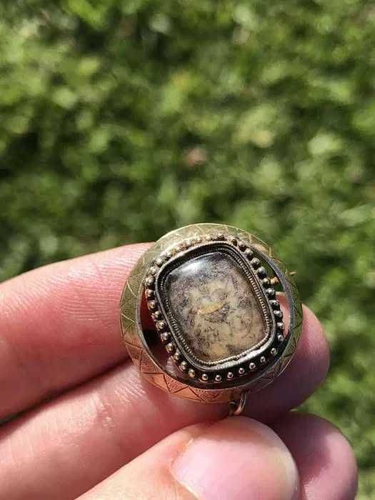 Alfinete Ouro Entre 10-12 Quilates e Cabelo Antigo Século XVIII