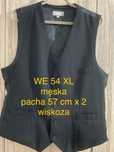 WE XL 54 męska kamizelka garniturowa elegancka czarna gładka na guziki