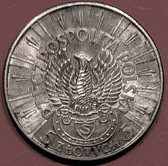 5 ZŁOTYCH 1934 Strzelecki Połyskowy Piękny Stan