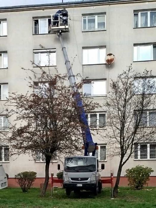 Podnośnik koszowy, zwyżka, wynajem, 26 m mycie okien, wycinka drzew
