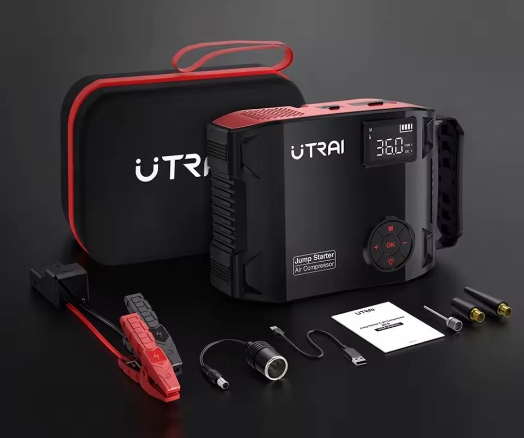 Urządzenie rozruchowe UTRAI 4 2000A, 16000mAh, z kompresorem i lampką