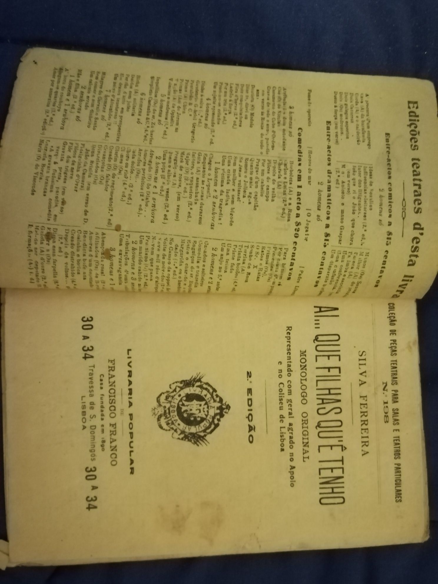 2 Livros peças teatrais com mais de 100 anos