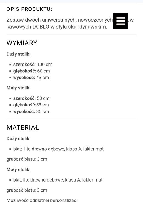 Komplet Stolików kawowych takemehome doblo