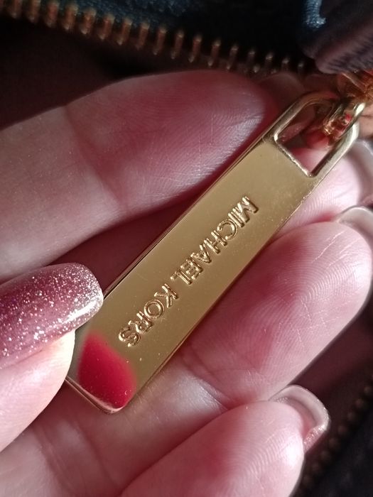 Містка сумка Michael Kors шкіряна тоут синій сафьян