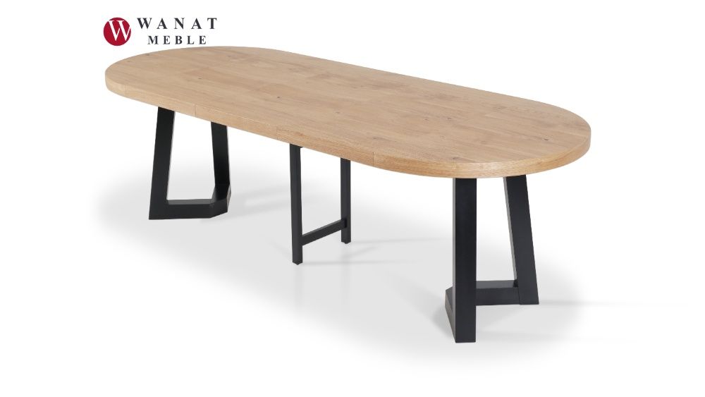 Stół Okrągły Flamingo fi 110 rozsuwany 290 cm Dąb