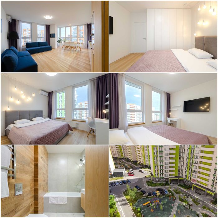 Оренда подобово 2к квартира в ЖК«Nivki park», ст.метро Нивки