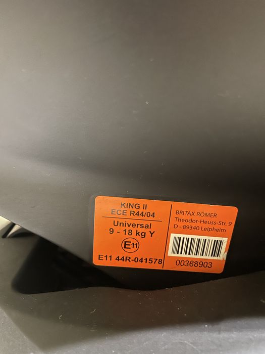 Автокрісло Britax Romer King II Ece R44/04