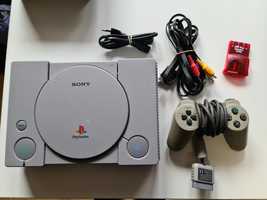 Konsola PlayStation PS1 PSX + Kable + Kontroler + Karta Pamięci