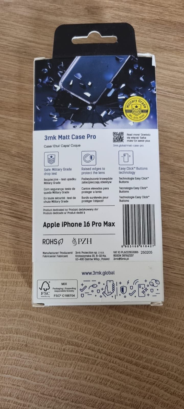 Etui Case Apple IPhone 16 Pro Max black czarne czarny