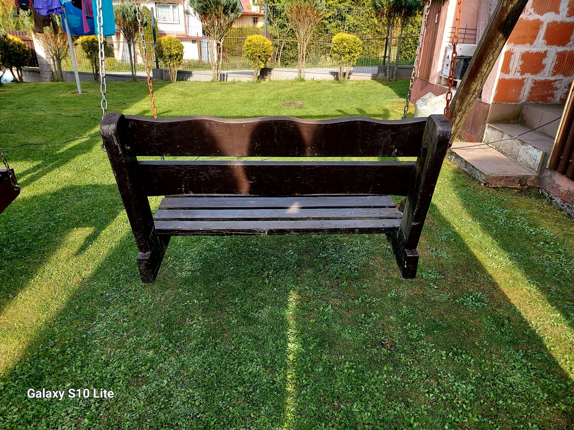 2 drewniane używane ławki do huśtawki 90 cm i 60 cm