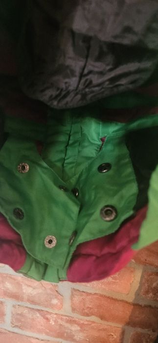 Zestaw narciarski zimowy 122 128 kurtka spodnie czarne brugi