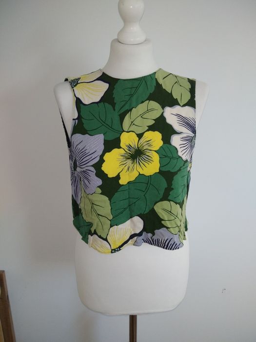 Wiskozowy crop top z wycięciem na plecach Zara 34 XS