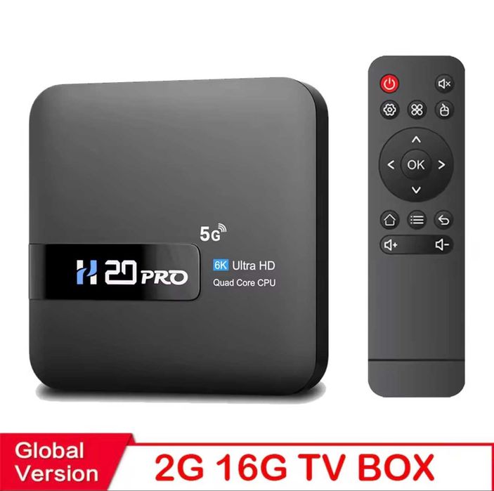 Smart Tv Box H20PRO Android 4K Ultra HD 1080P 2GB+16GB 2.4-5G WiFi