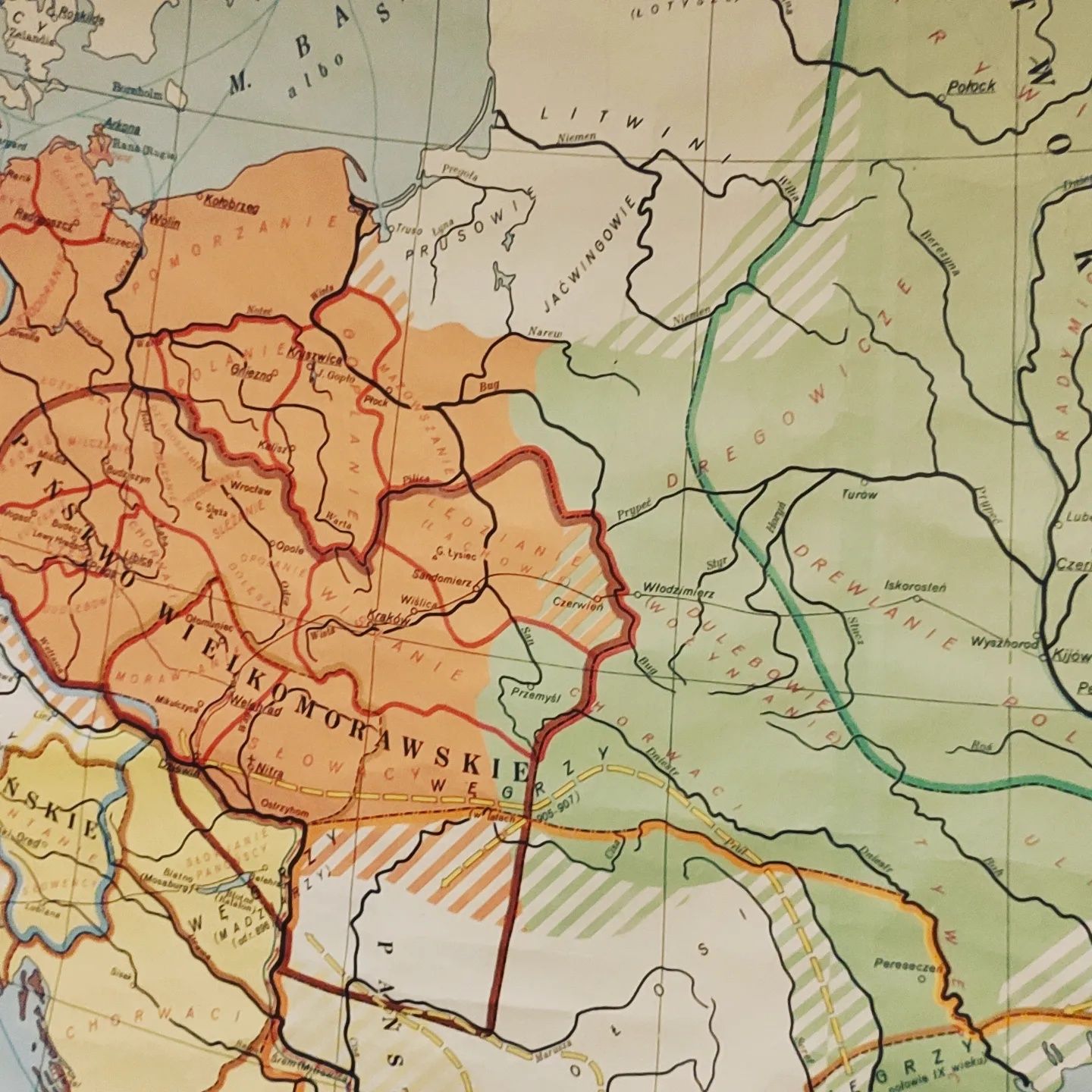 Mapa szkolna Słowianie IX wieku