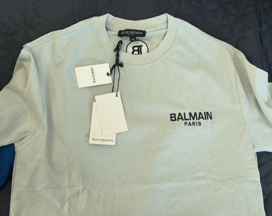 T-shirt balmain rozmiar xs model oversize gruba bawelna 400g mietowy