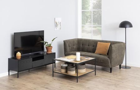 Szafka RTV Actona Seaford czarna Dkwadrat.pl 140x45x40 metal mdf