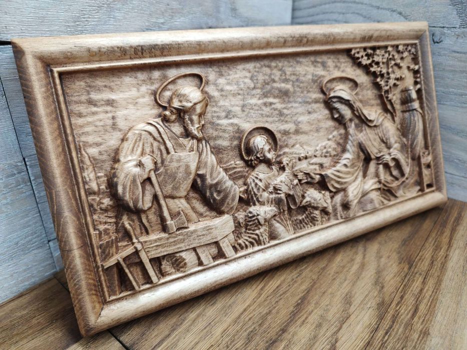 Obraz drewniany Święta Rodzina VI prezent 30 cm