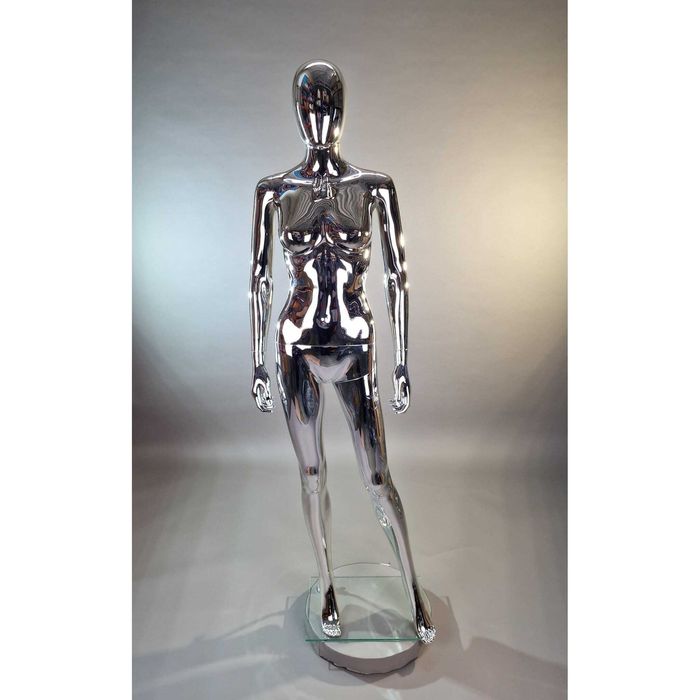 Manekin damski wystawowy  całopostaciowy złoty połysk/srebrny połysk