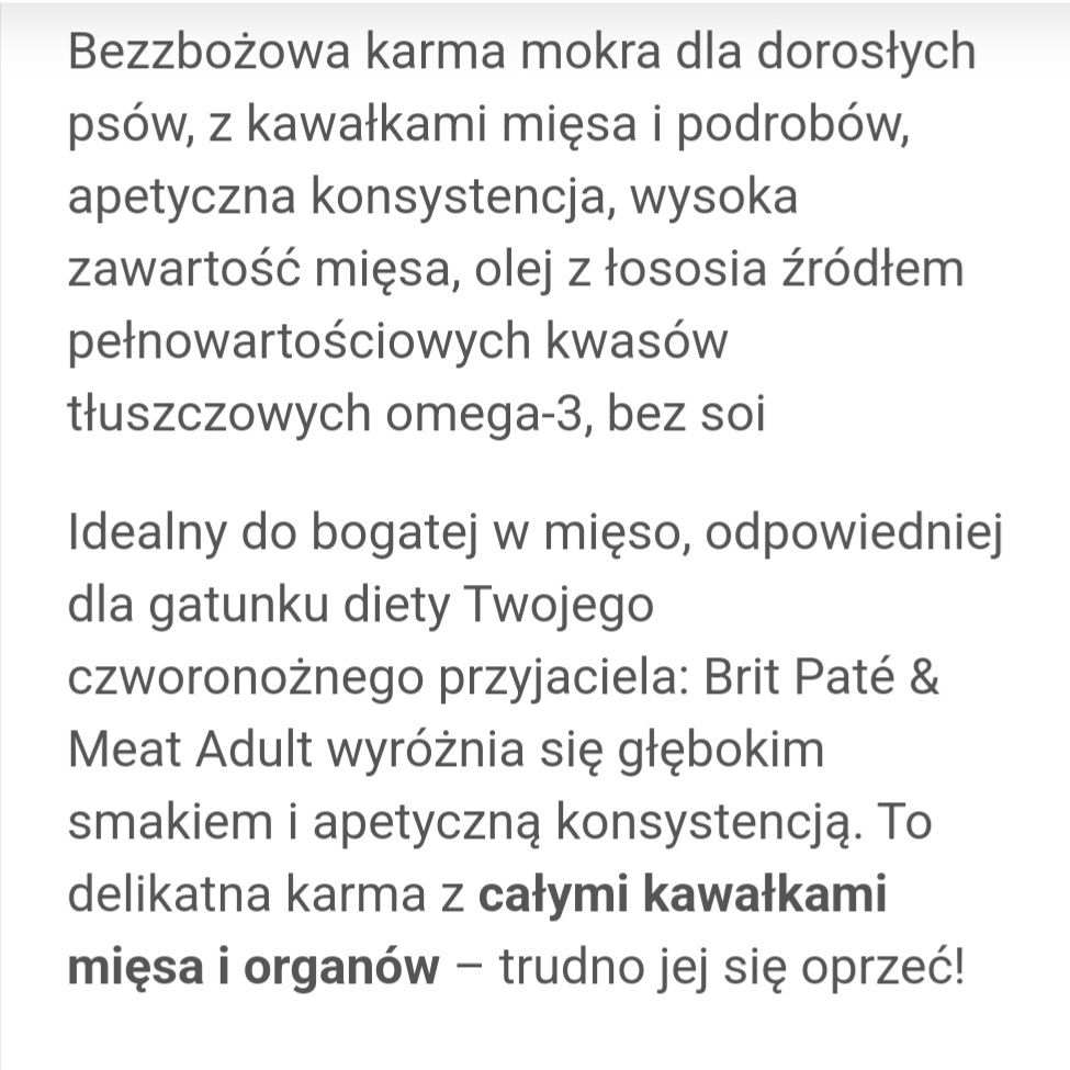 24x800g BRIT Pate&Meat Wołowina puszki mięsne dla psa wysokiej jakości