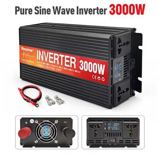 Інвертор RDDSPON 12v->220v чистий синус 3000W(1500W)