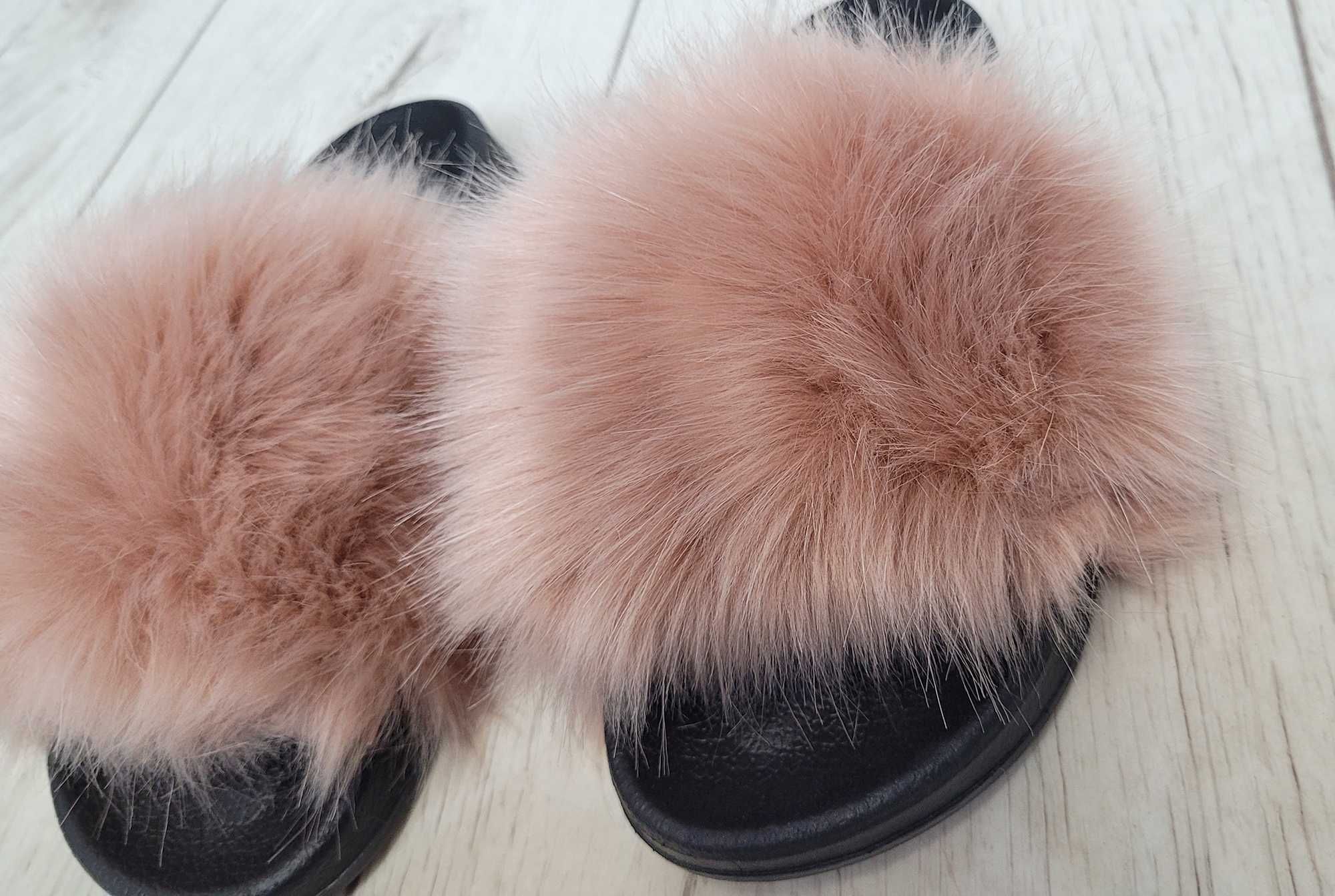 Klapki roz 36-41 z futerkiem papucie buty BEŻ futerkowe TU KUPUJESZ 39