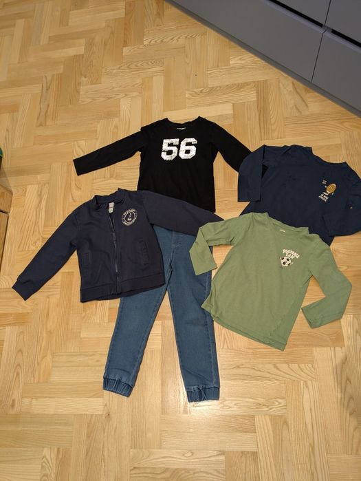 Paka ubrań dla chłopca rozmiar 116 spodnie joggery