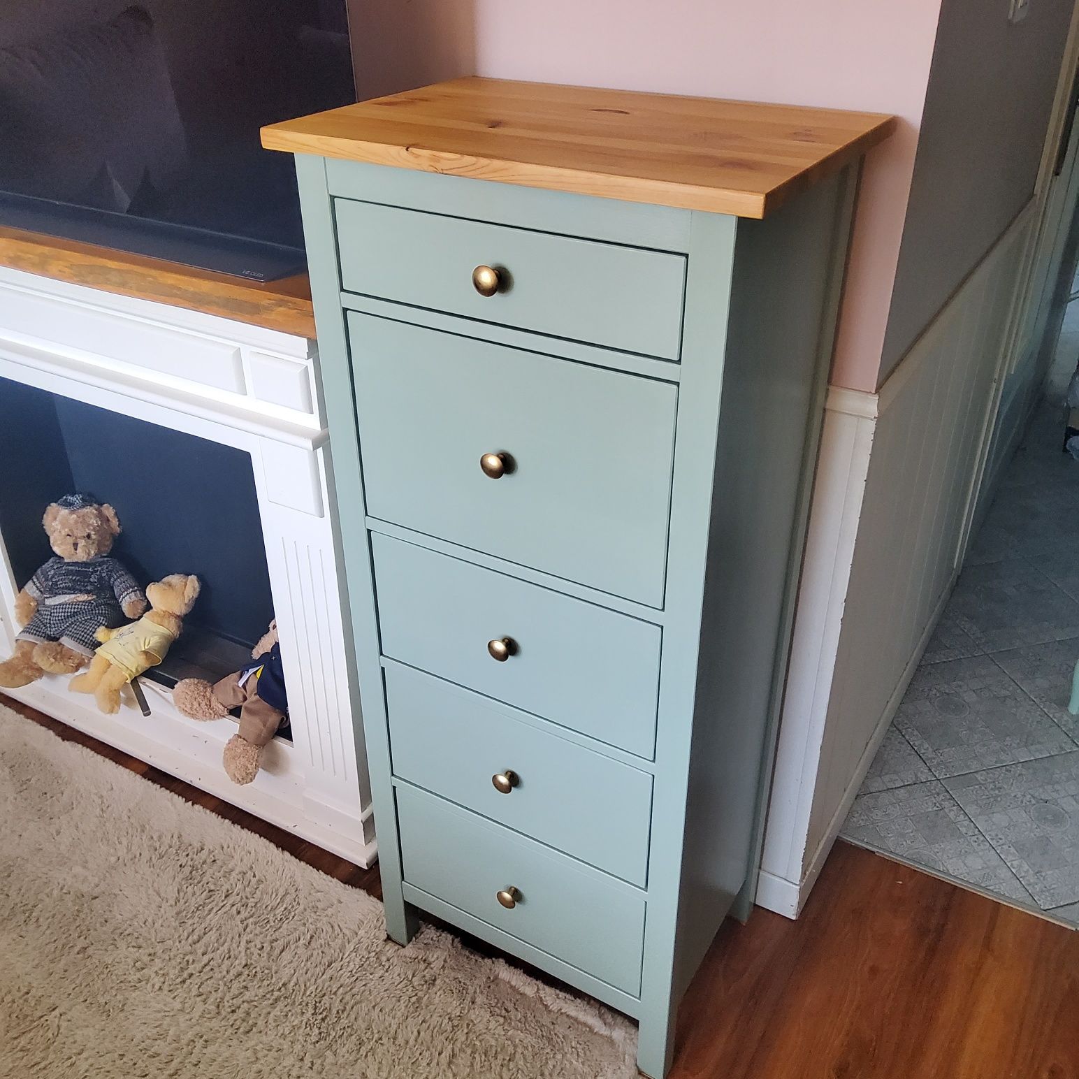 Komoda drewniana slupek ikea hemnes szafka leksvik szafa biurko