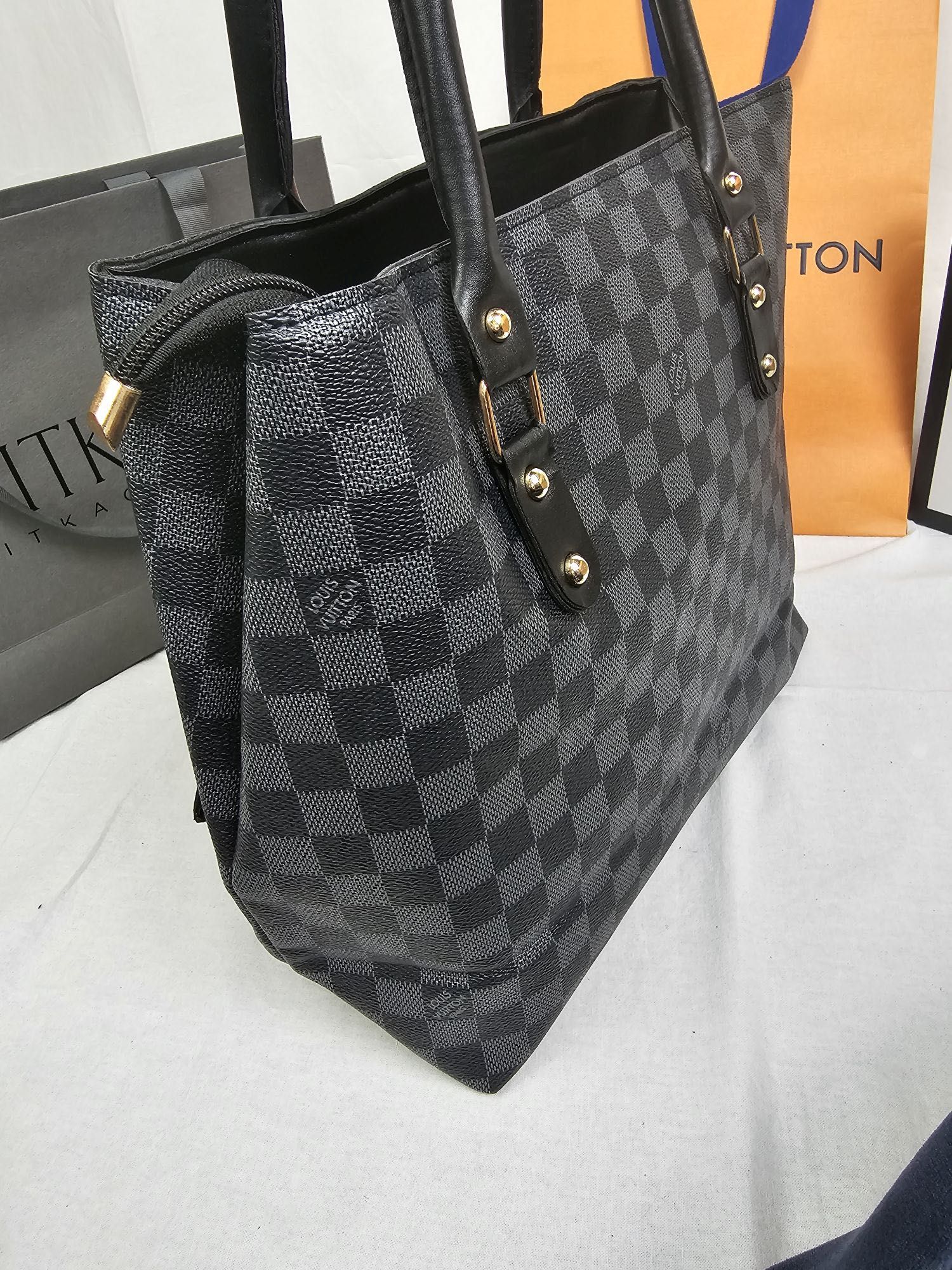 Torba z saszetka Louis Vuitton czarna kratka