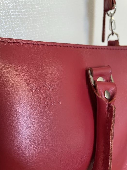 Сумка натур.шкіра The wings червона