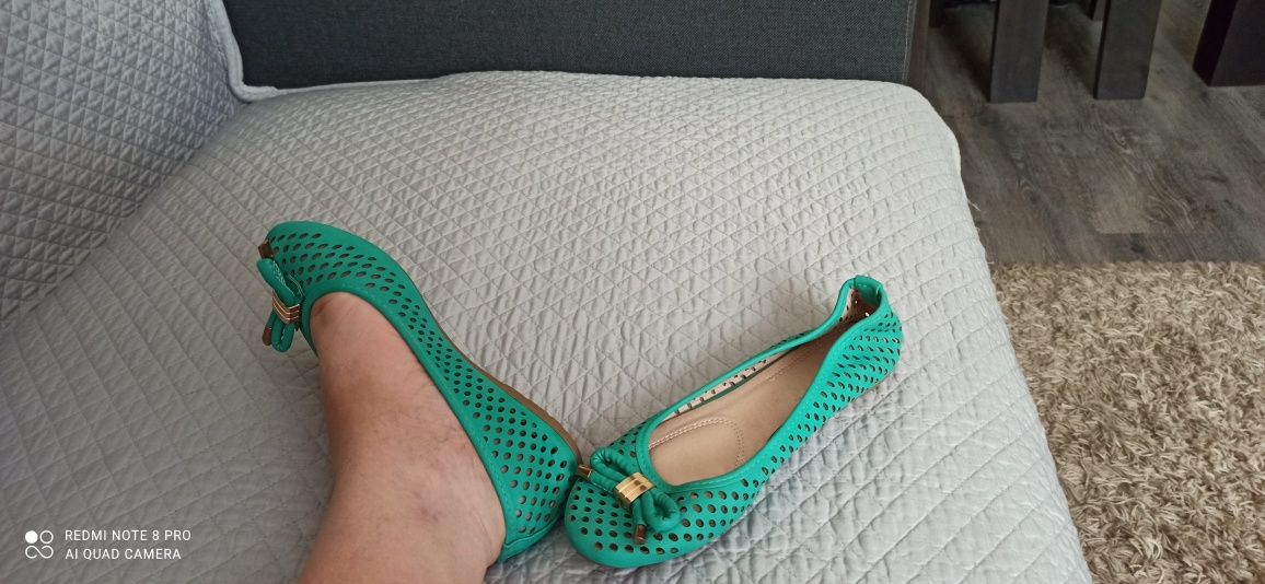 Buty Nowe baleriny zielone 37
