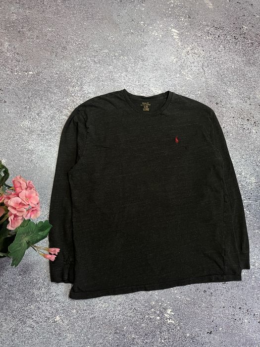 Черный премиальный лонгслив кофта мужская Polo Ralph Lauren (Оригинал)