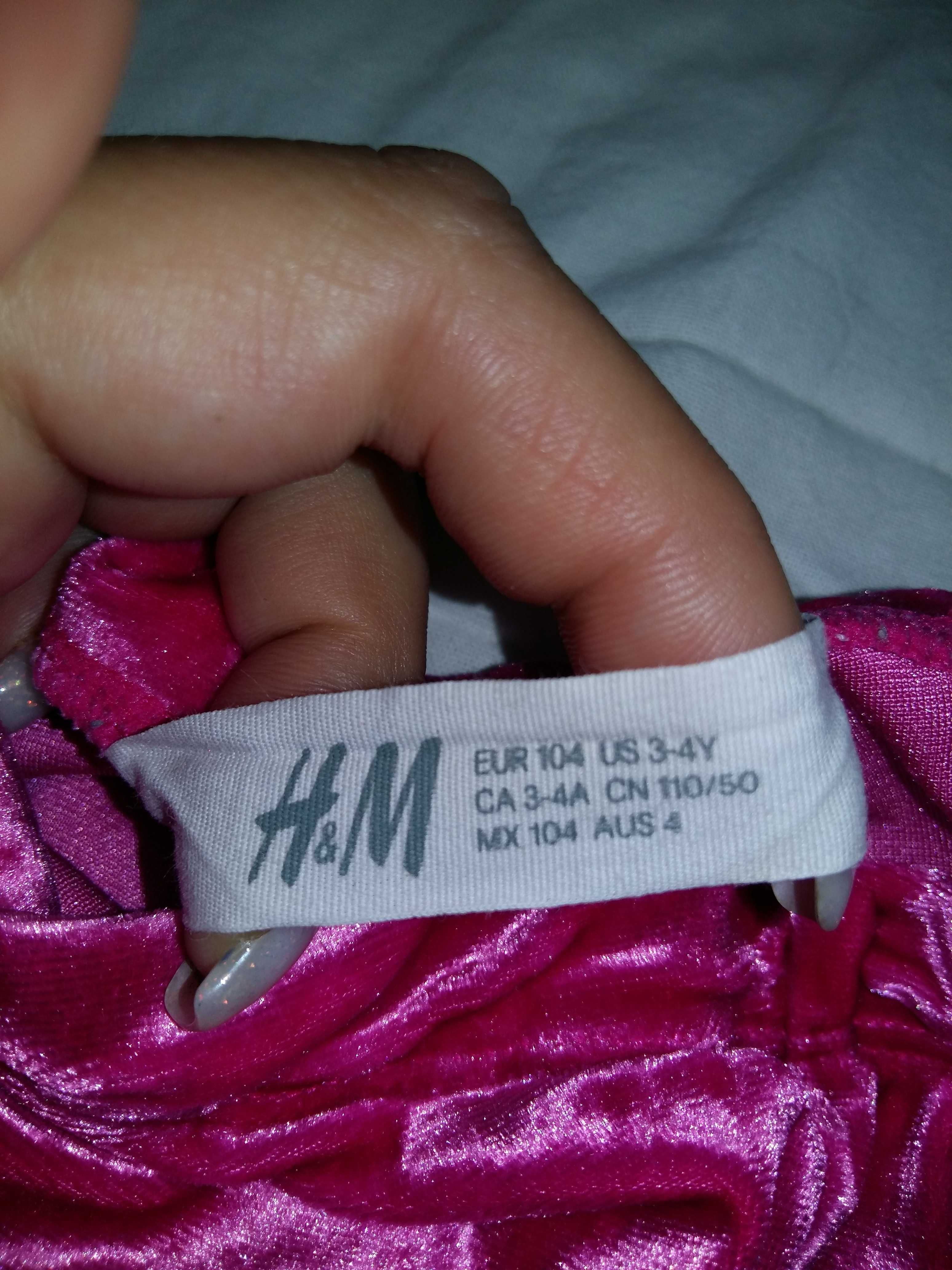 Легінси оксамитові рожеві H&M на 2-3 роки